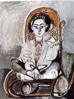 Pablo Picasso : jacqueline in a rocking chair